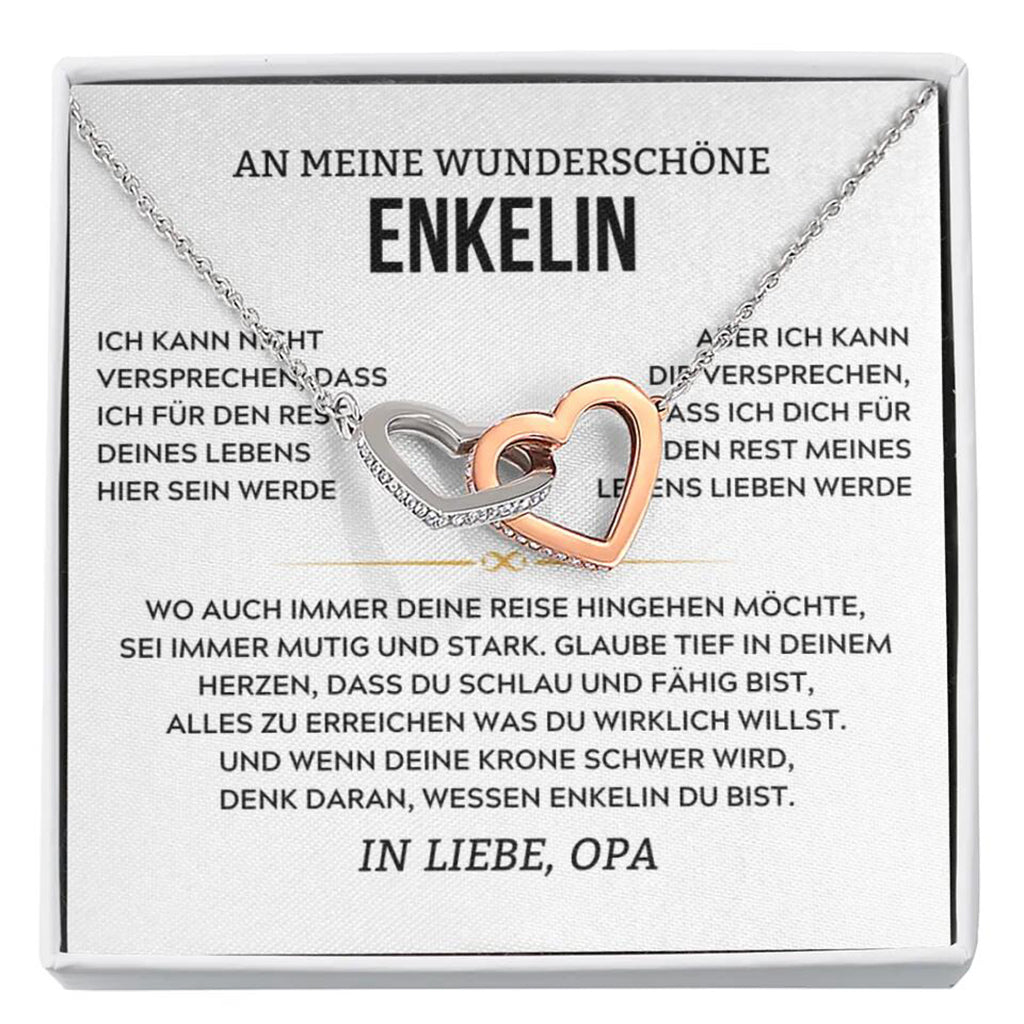 [FAST AUSVERKAUFT] An meine wunderschöne Enkelin - Verflochtene Herz-Halskette Geschenk Set