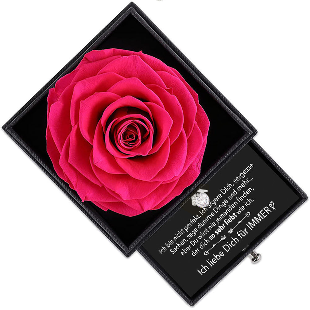 Rosenbox - Weißgold Ausführung Stil-Halskette - An meinen Schatz