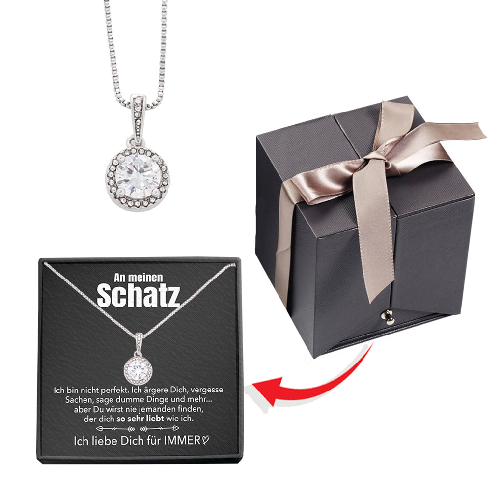 Weißgold Ausführung Kreis Halskette - An meinen Schatz
