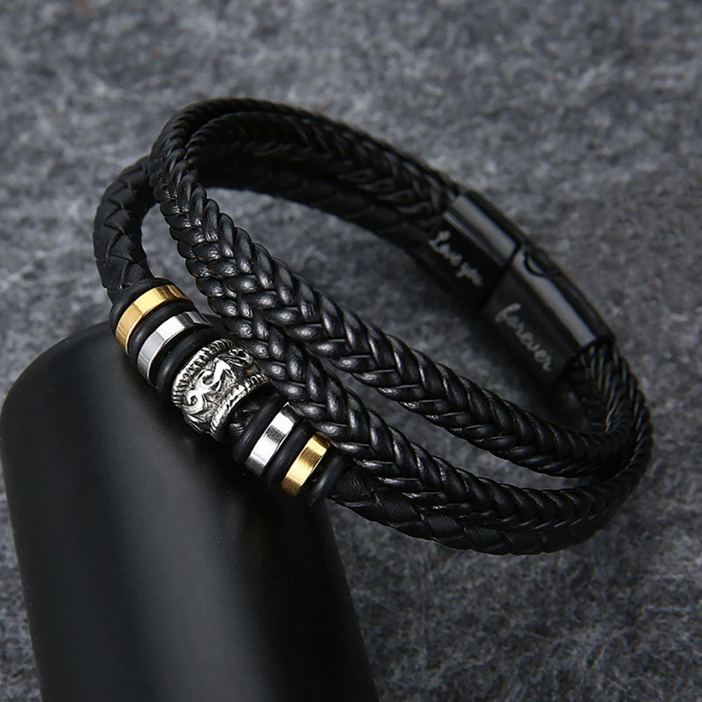 An meinen Sohn - Ich liebe dich - Herren Lederarmband