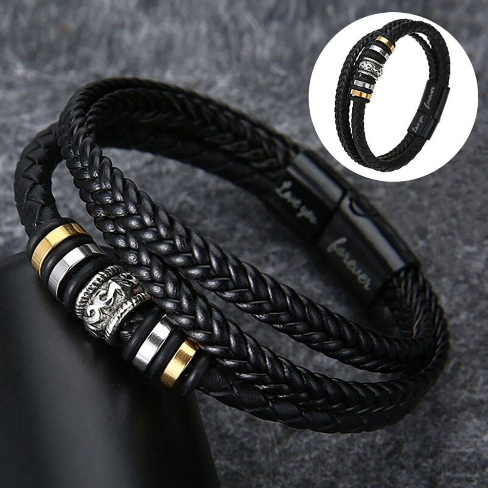 An meinen Sohn - Ich liebe dich - Herren Lederarmband