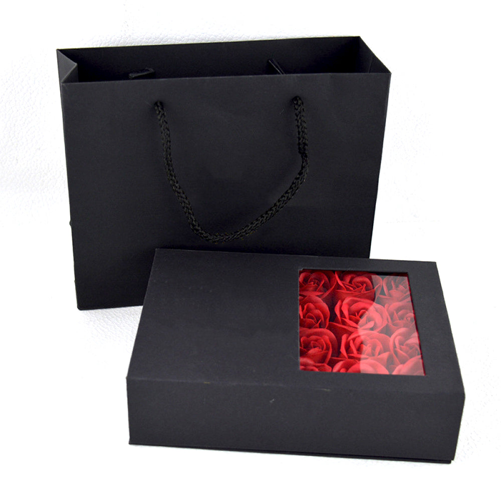 Rosenbox mit Notiz - Weißgold Ausführung Liebesknoten Halskette - An meinen Schatz