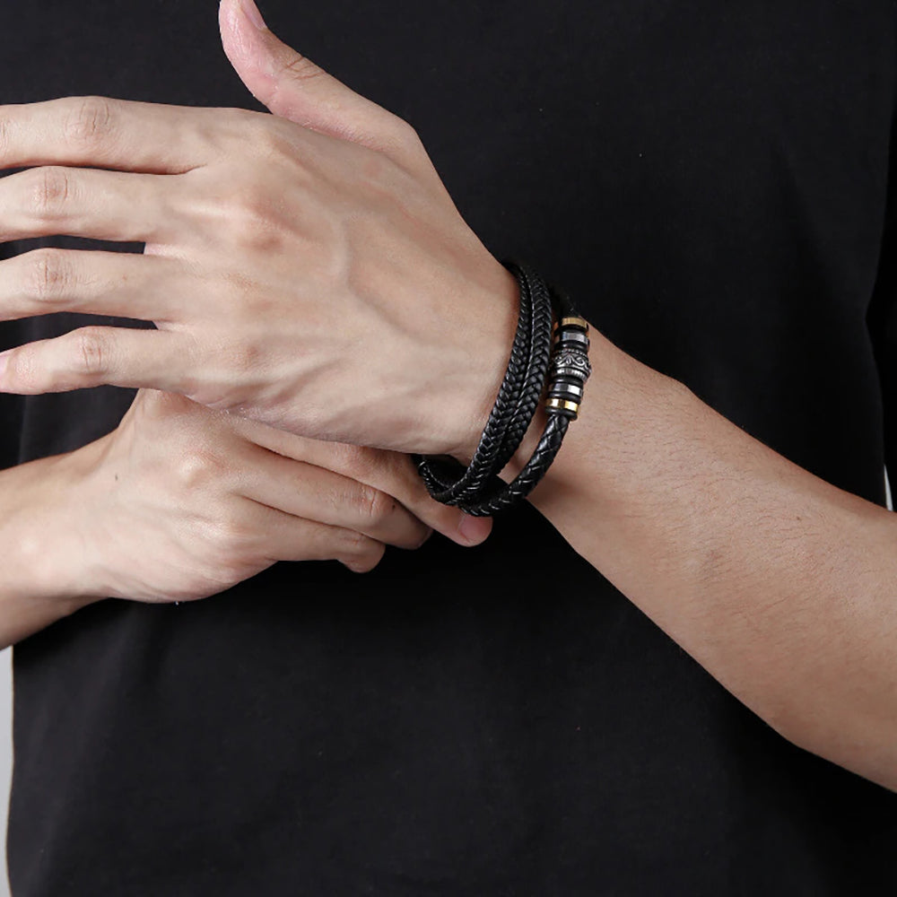 An meinen Enkel - Ich liebe dich - Herren Lederarmband