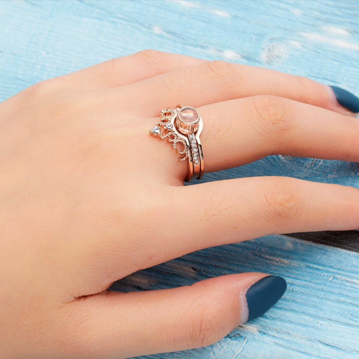 Personalisierter Foto Kronen Ring