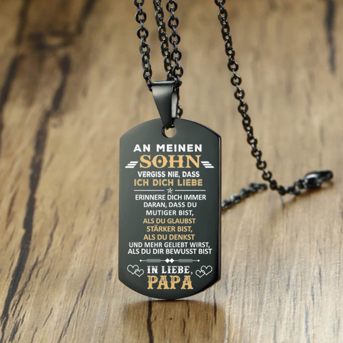 Anhänger - An meinen Sohn von Papa - Mutiger als du glaubst