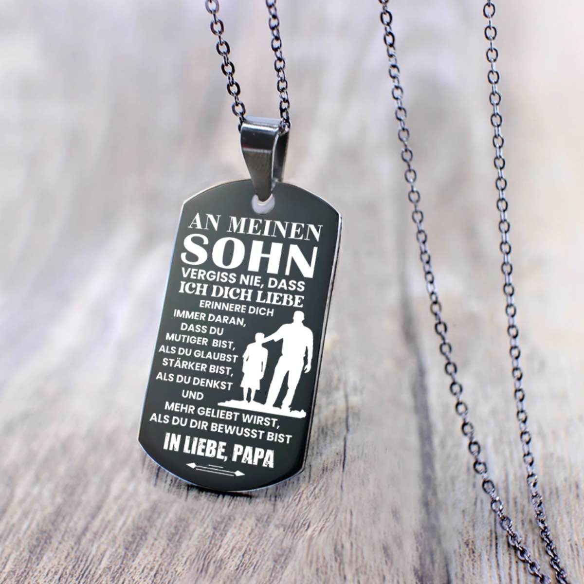 Anhänger - An meinen Sohn von Papa - Erinnere dich