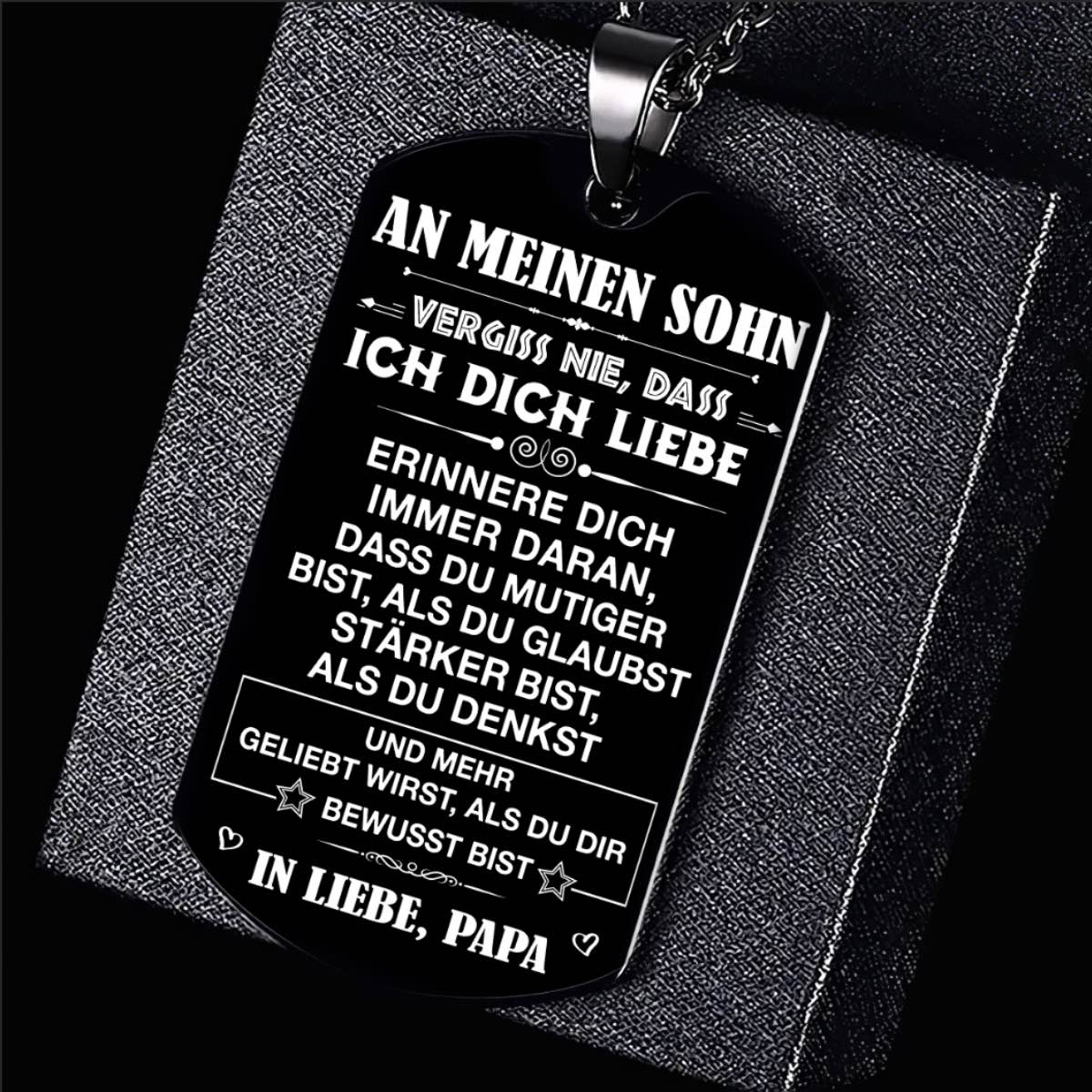 Anhänger - An meinen Sohn von Papa - Erinnere dich