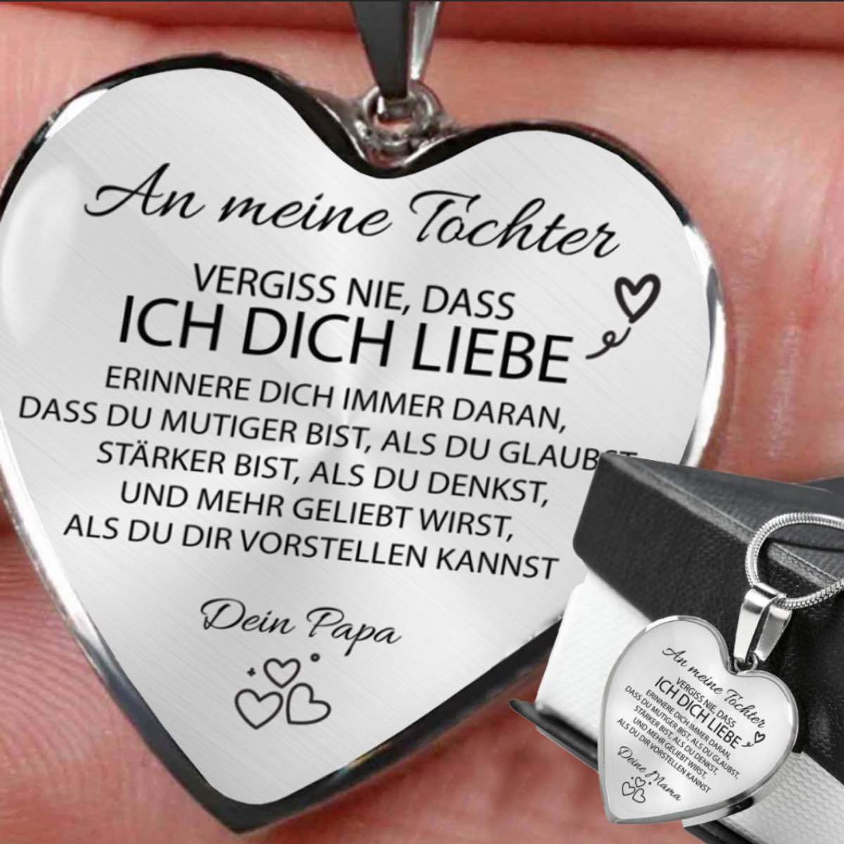 Herz-Halskette - An meine Tochter von Papa