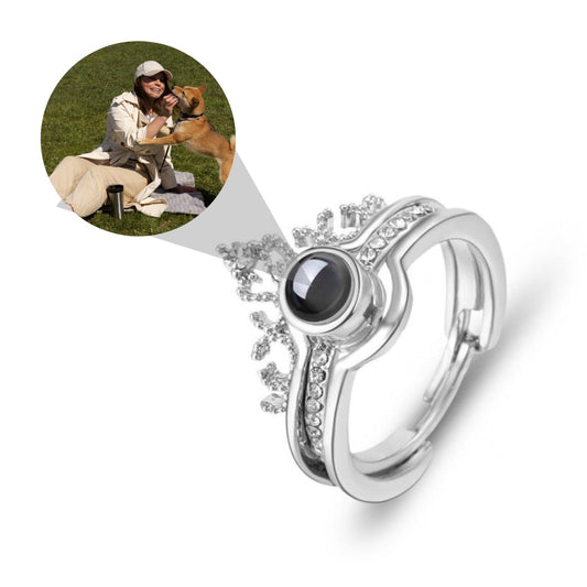 Personalisierter Foto Kronen Ring