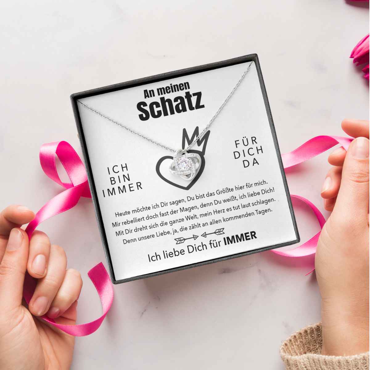 Weißgold Ausführung Halskette - An meinen Schatz - Für Immer