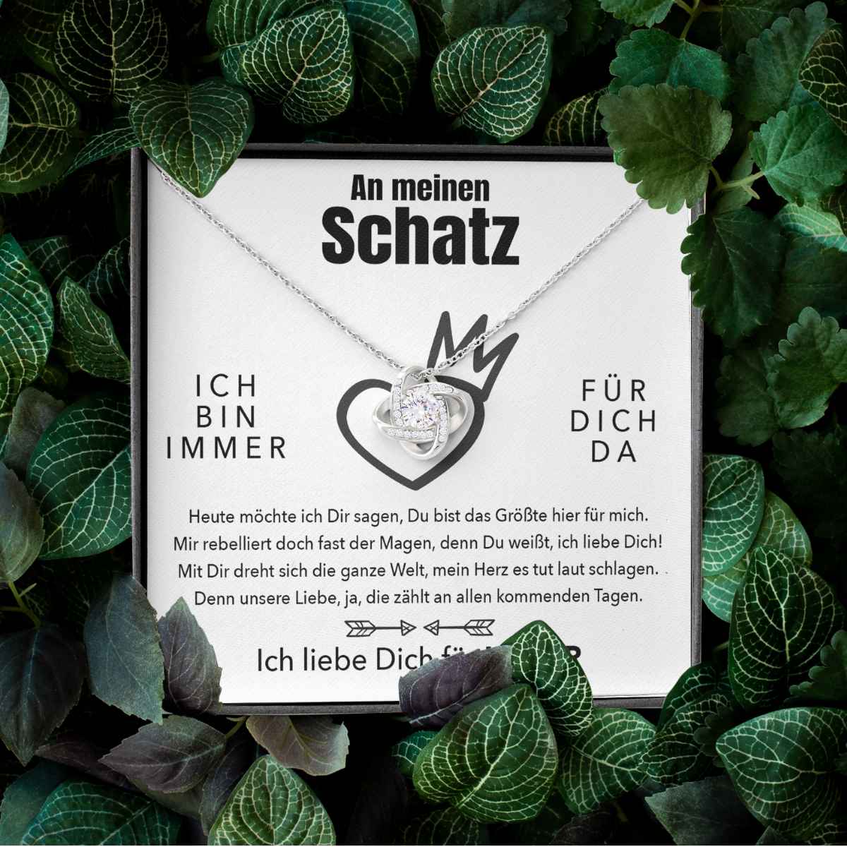 Weißgold Ausführung Halskette - An meinen Schatz - Für Immer