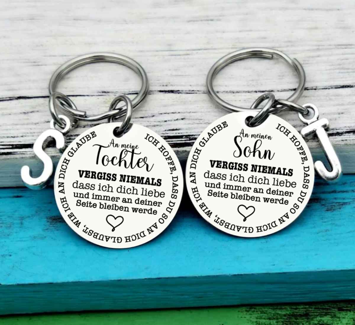 An meine Tochter - Schlüsselanhänger mit Initial