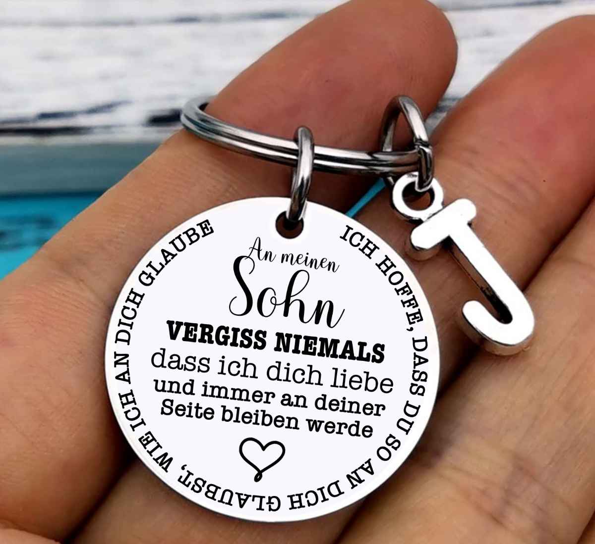 An meinen Sohn - Schlüsselanhänger mit Initial