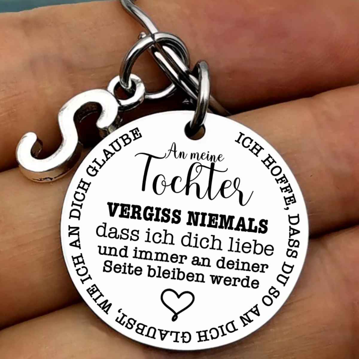 An meine Tochter - Schlüsselanhänger mit Initial