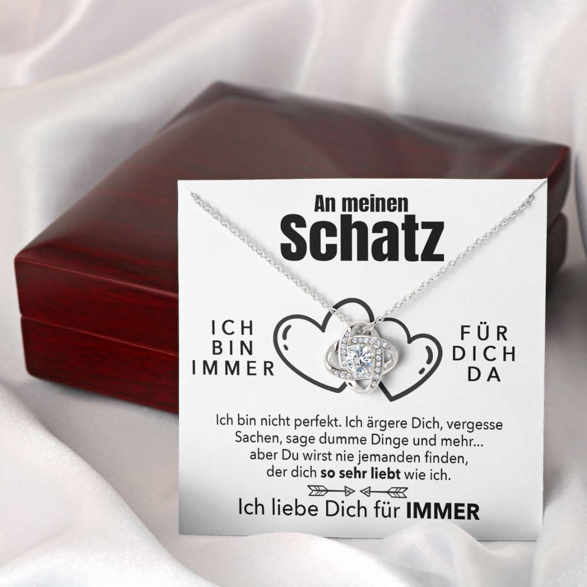 Weißgold Ausführung Halskette - An meinen Schatz - Ich liebe Dich