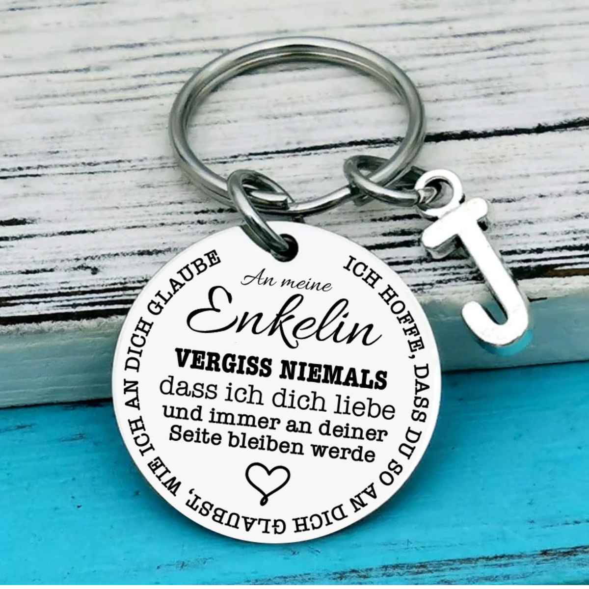 An meine Enkelin - Schlüsselanhänger mit Initial