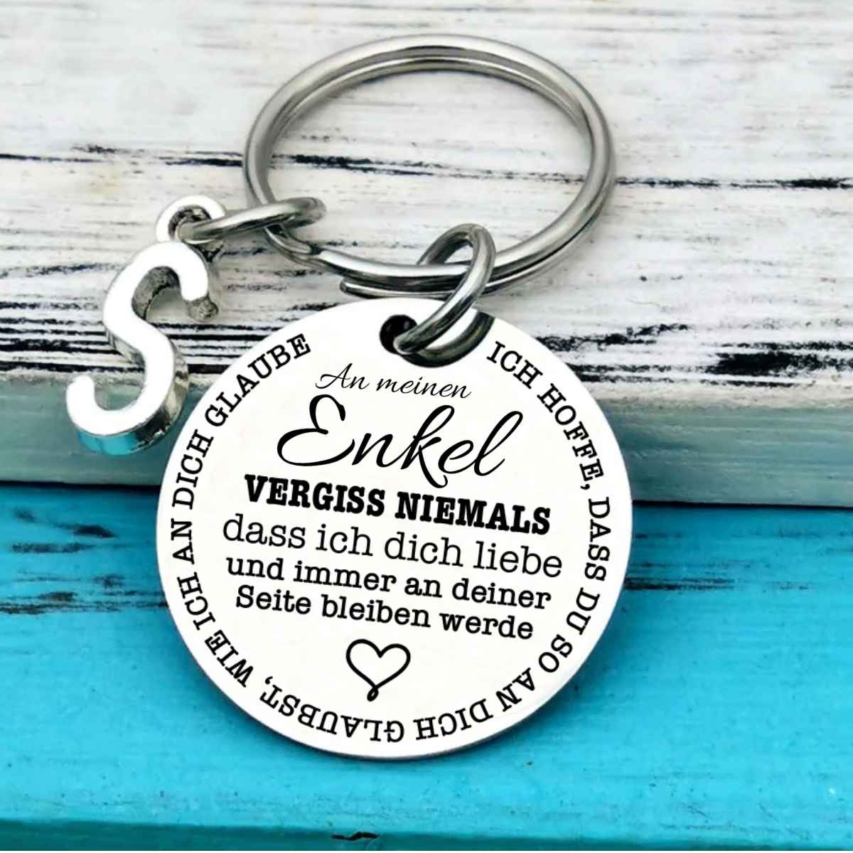 An meinen Enkel - Schlüsselanhänger mit Initial