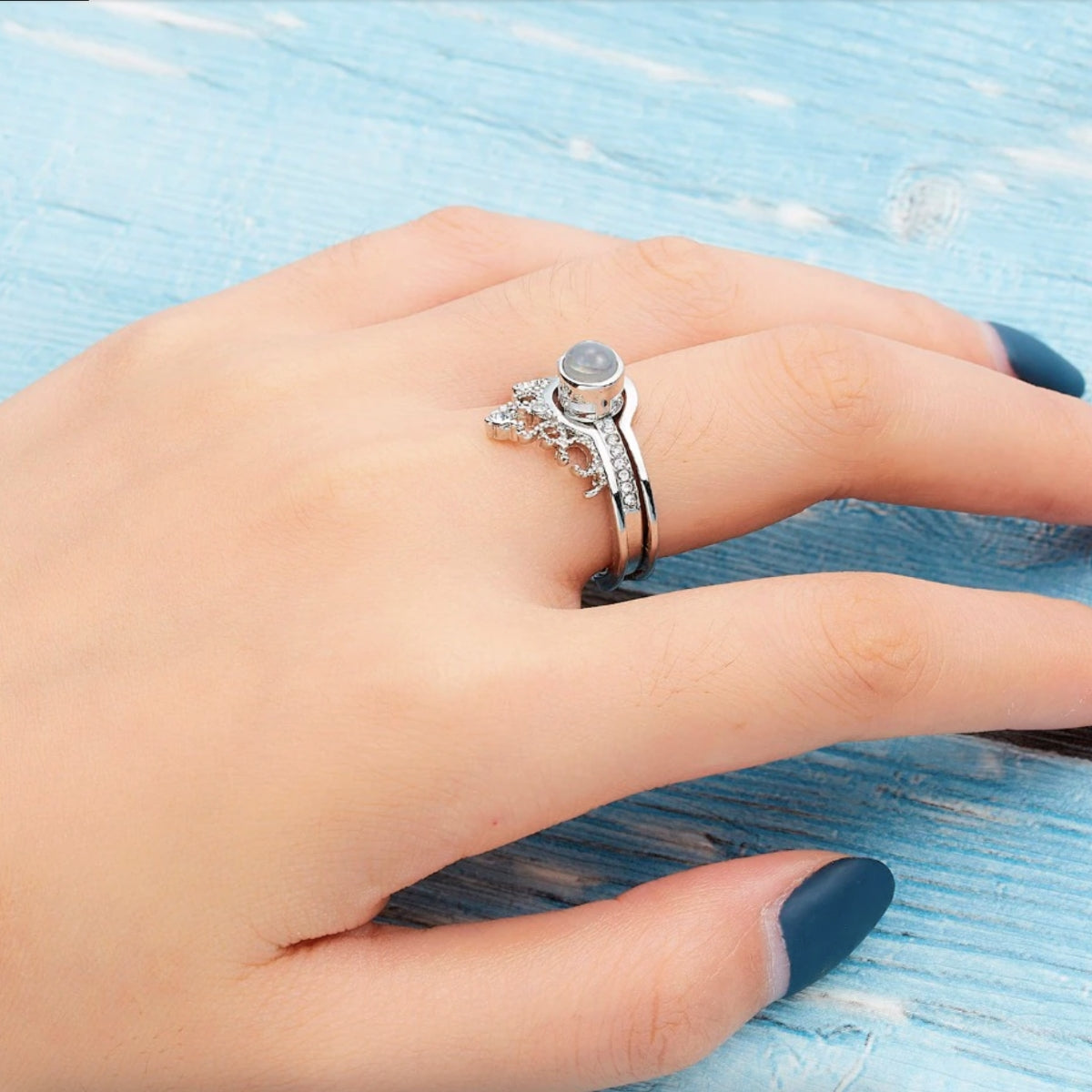 Personalisierter Foto Kronen Ring