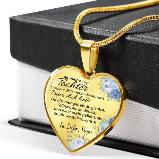 Herz-Halskette - An meine Tochter von Papa - Mutig