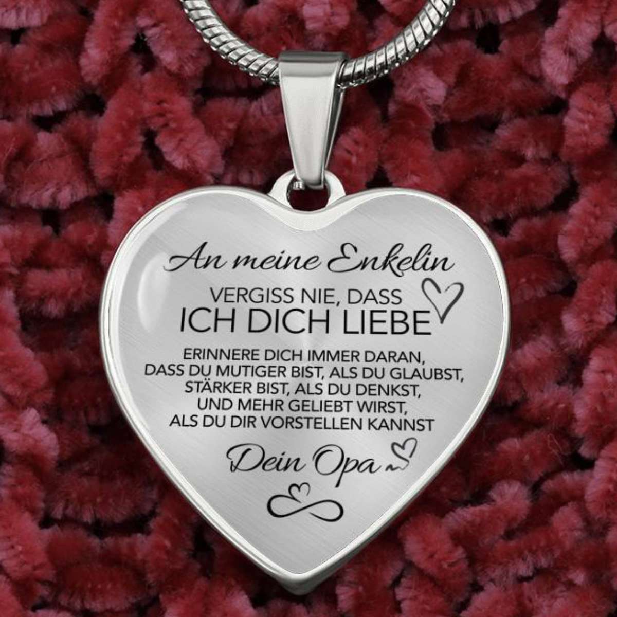 Herz-Halskette - An meine Enkelin von Opa