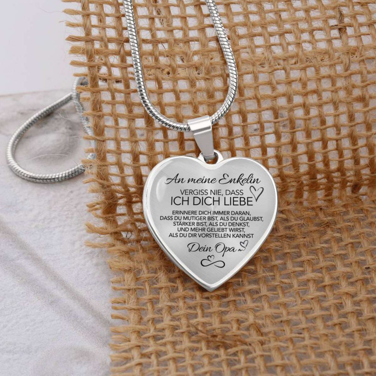 Herz-Halskette - An meine Enkelin von Opa