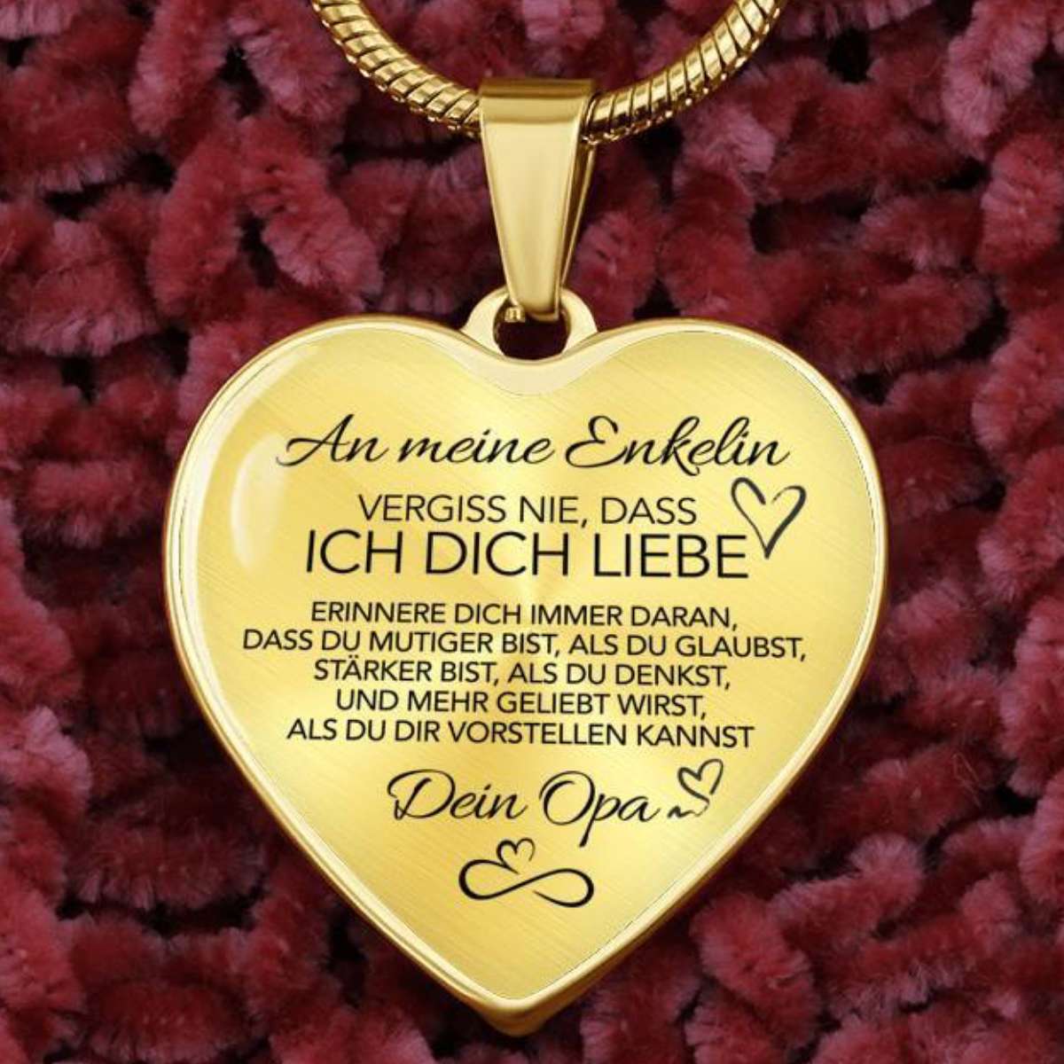 Herz-Halskette - An meine Enkelin von Opa