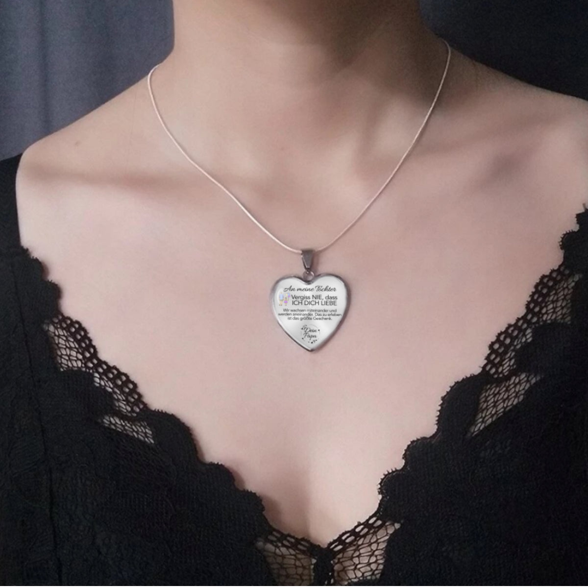 Herz-Halskette - An meine Tochter von Papa - Liebe