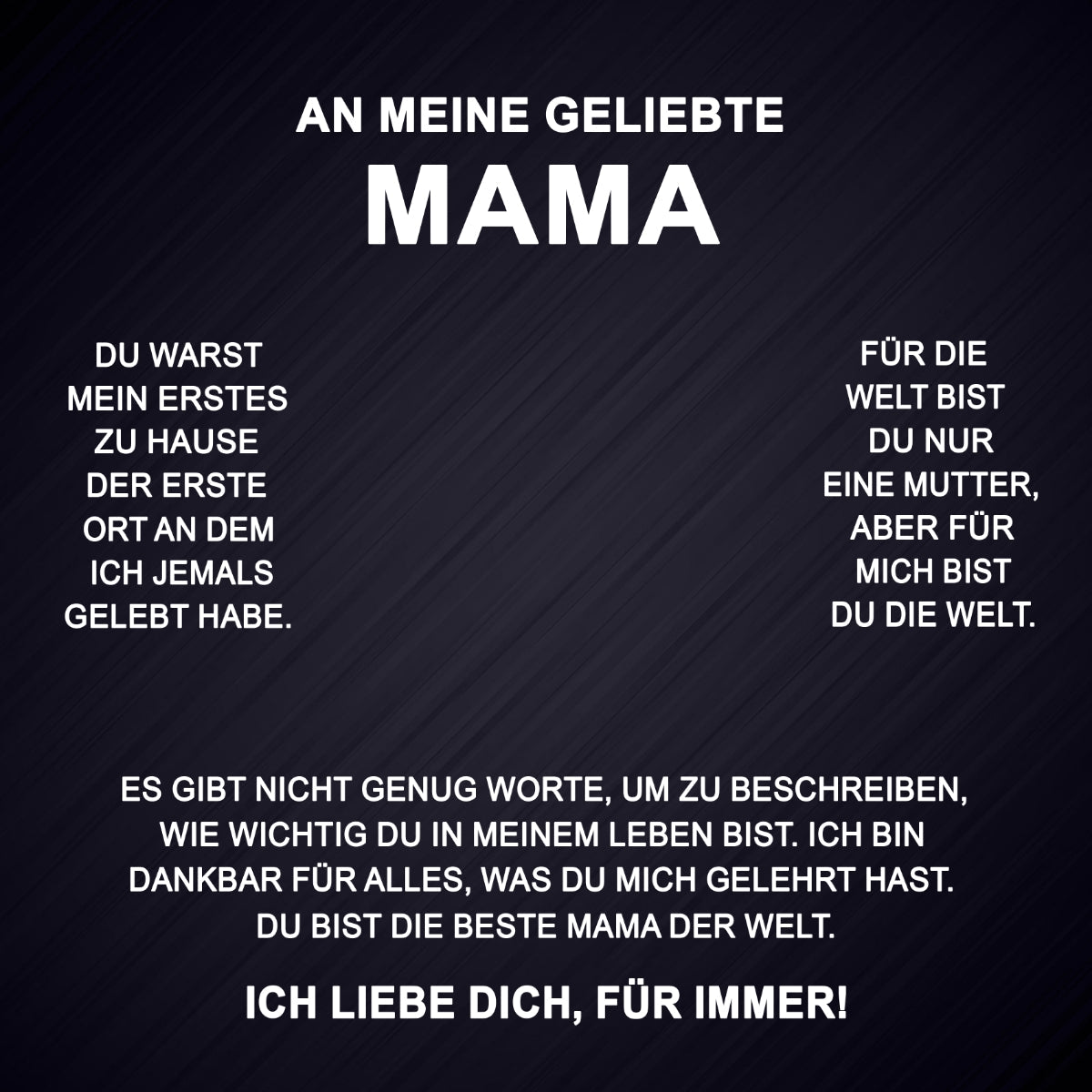 14k Weißgold Ausführung Kreis-Halskette + GRATIS Ohrringe - An meine geliebte Mama