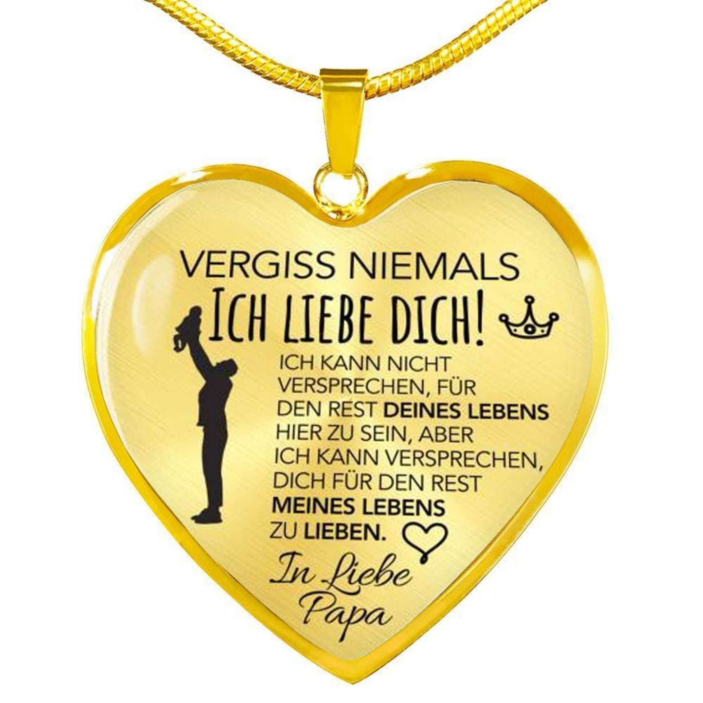 Herz-Halskette - Versprechen - In Liebe Papa