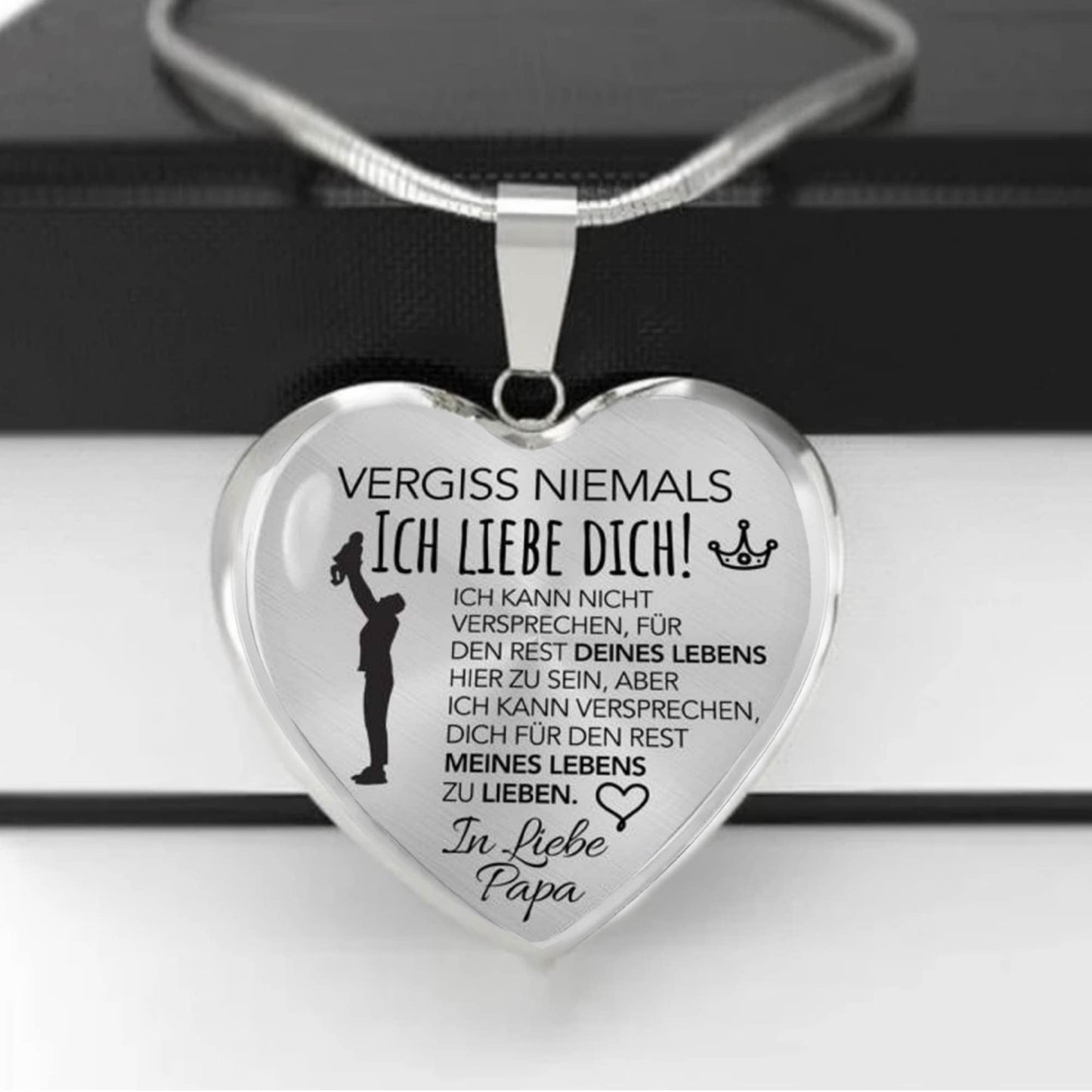 Herz-Halskette - Versprechen - In Liebe Papa
