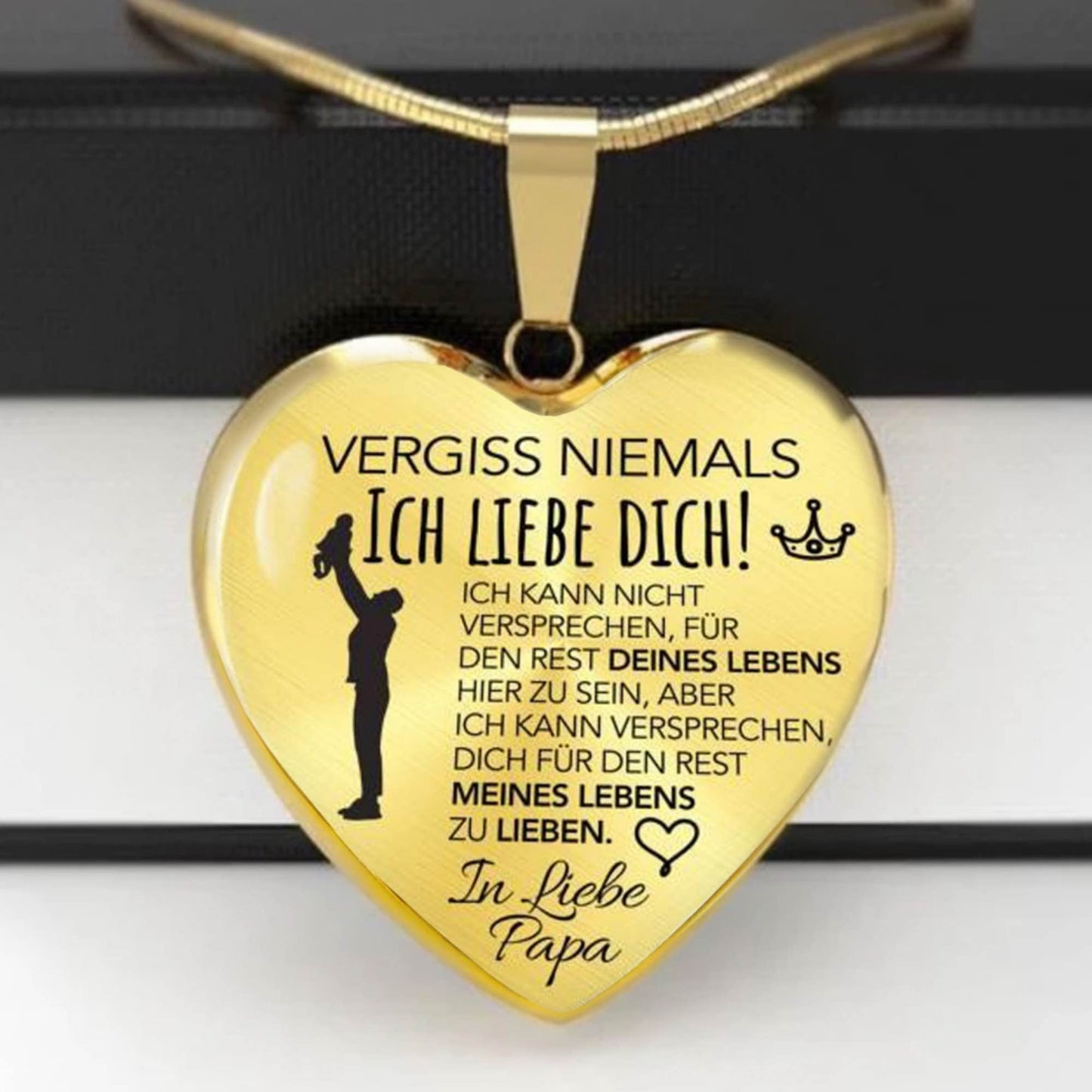 Herz-Halskette - Versprechen - In Liebe Papa