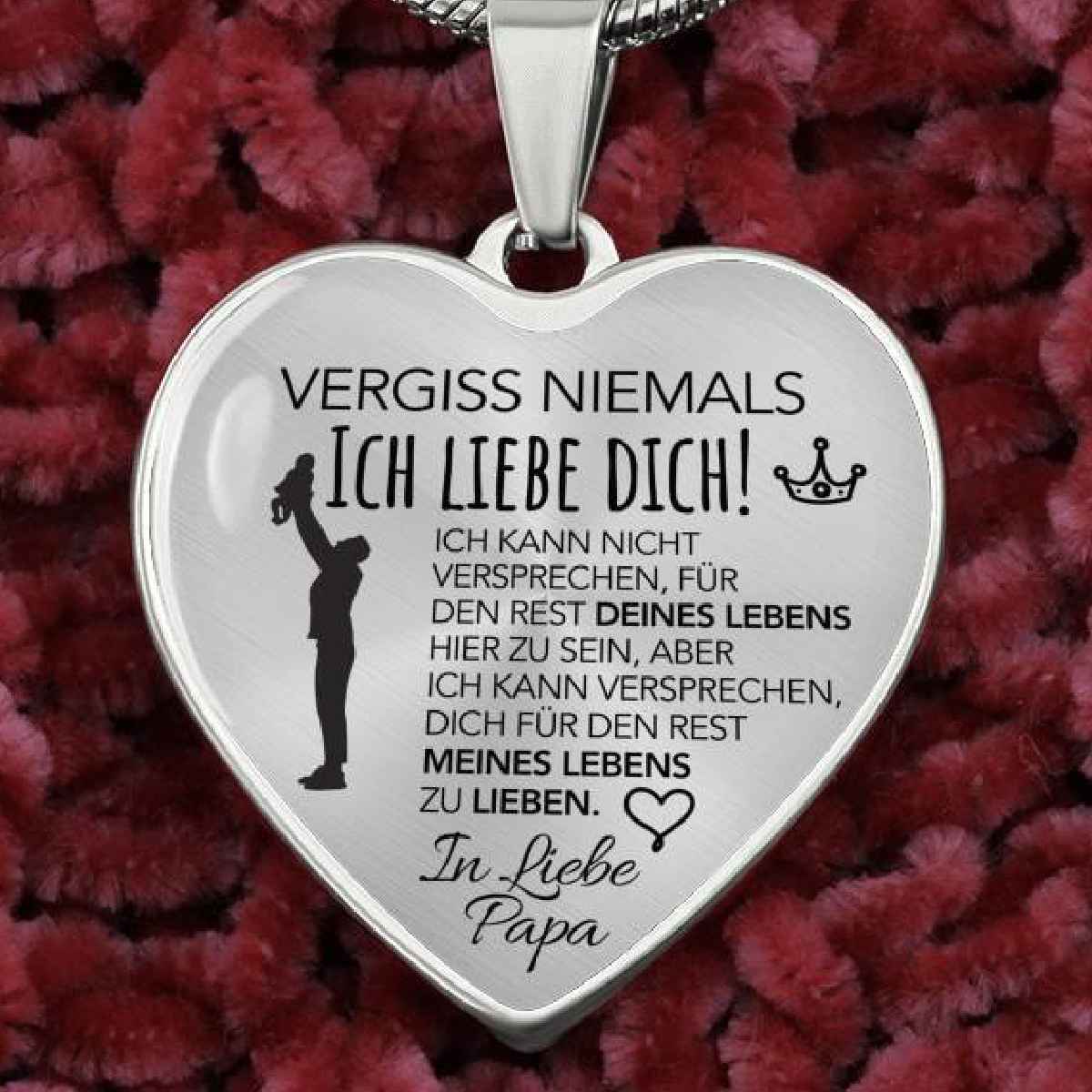 Herz-Halskette - Versprechen - In Liebe Papa