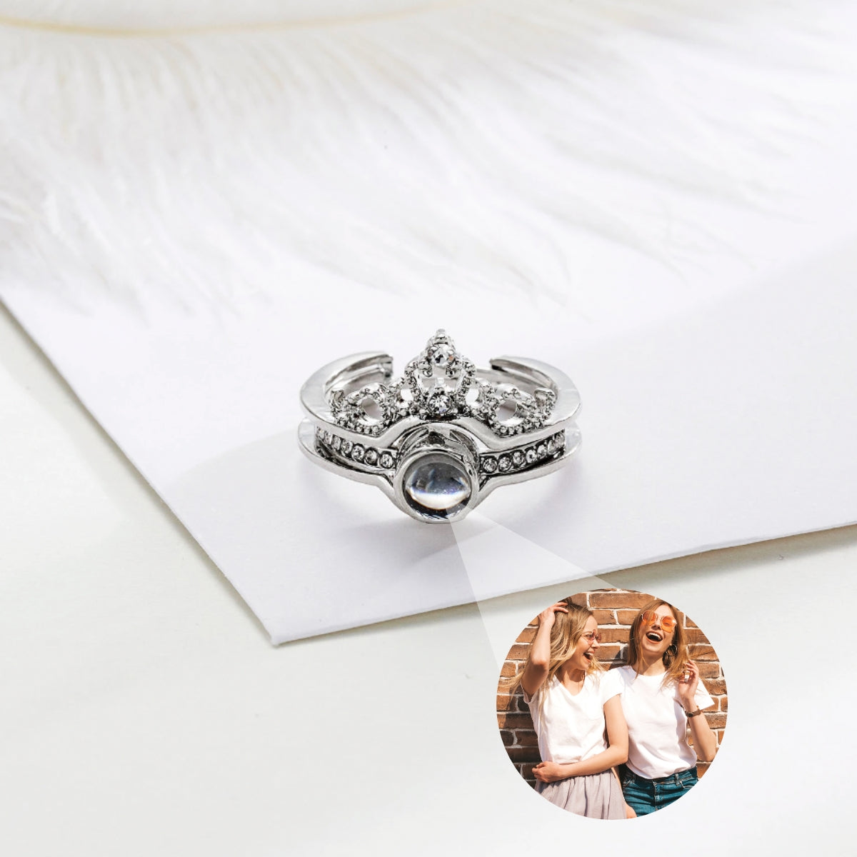 Personalisierter Foto Kronen Ring