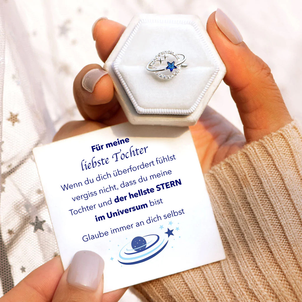 An meine Tochter - Stern & Planet Ring