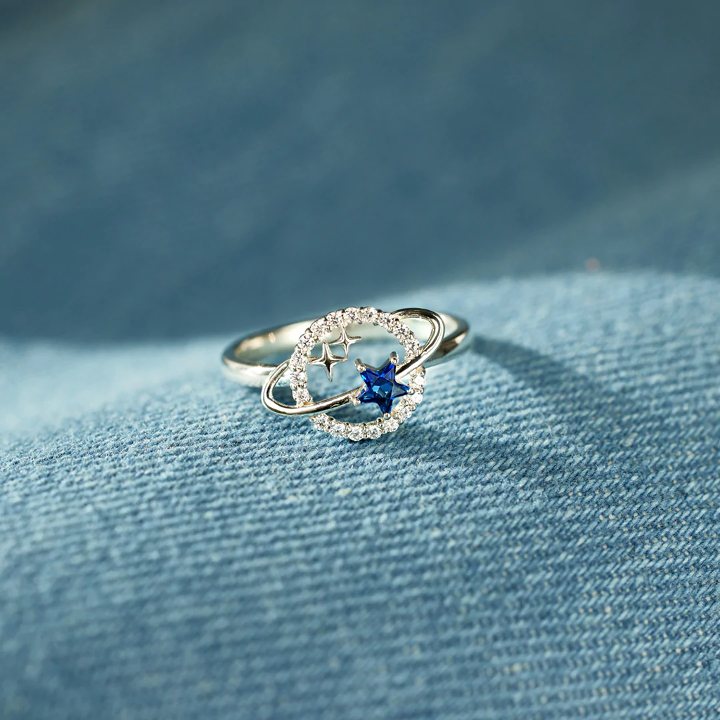 An meine Tochter - Stern & Planet Ring