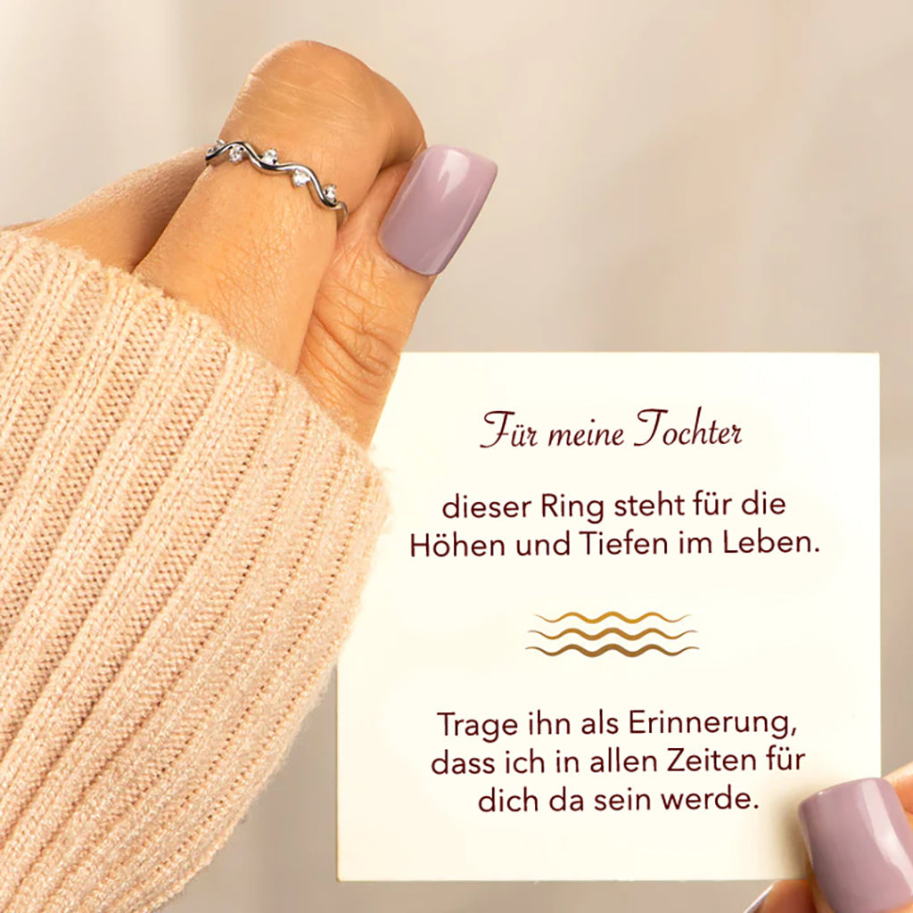 An meine Tochter - Höhen und Tiefen Zirkonia Ring