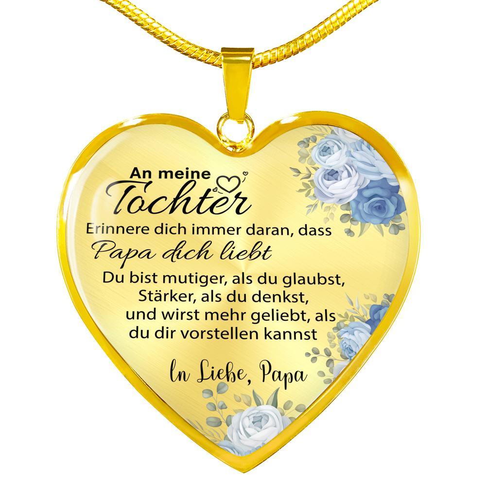 Herz-Halskette - An meine Tochter von Papa - Mutig