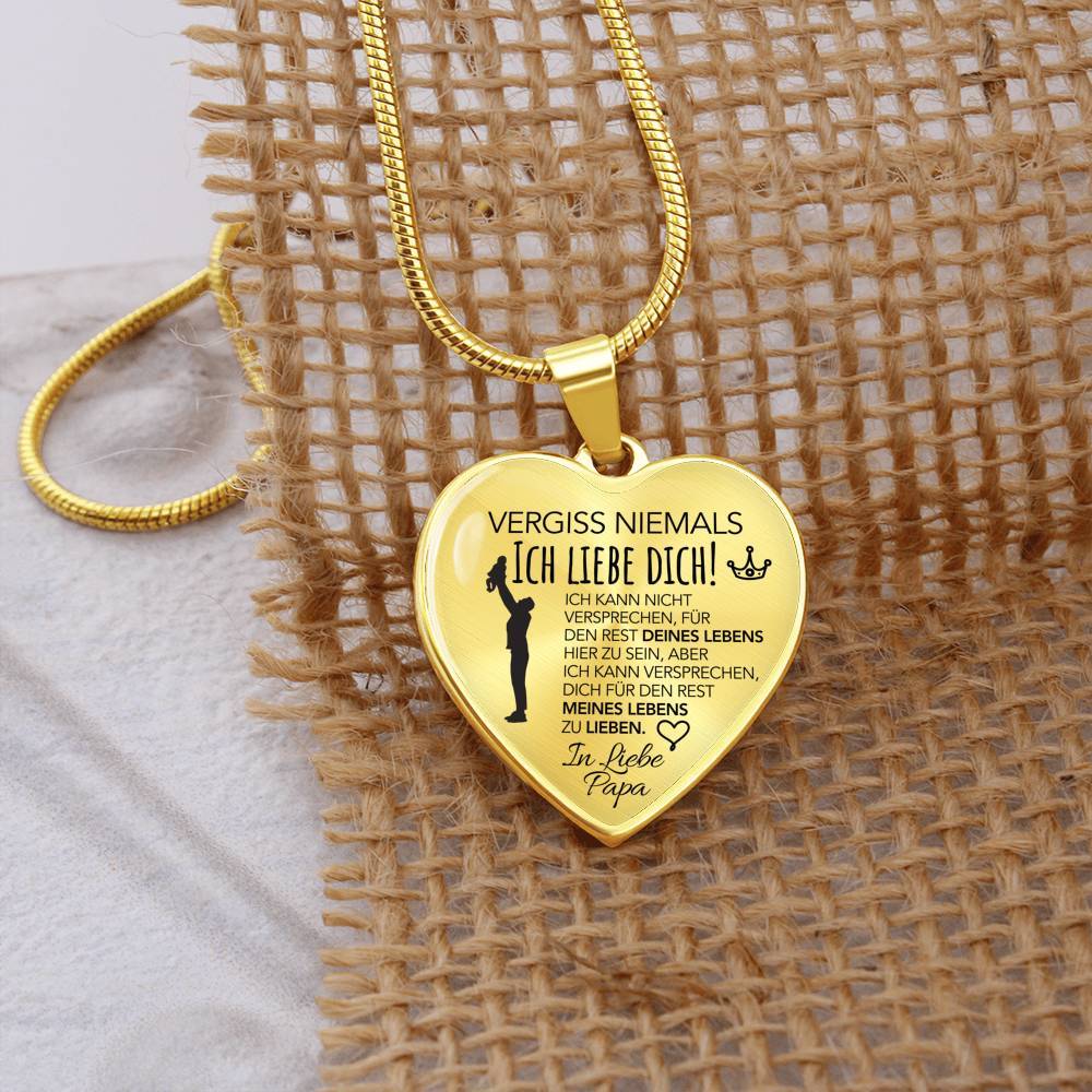 Herz-Halskette - Versprechen - In Liebe Papa