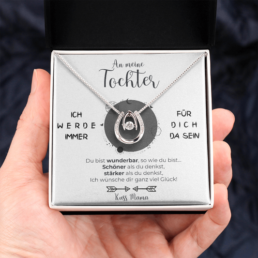 14k Weißgold Ausführung Glücksanhänger - An meine Tochter