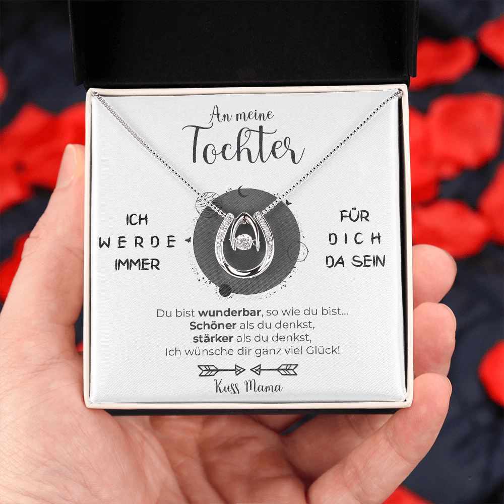 14k Weißgold Ausführung Glücksanhänger - An meine Tochter