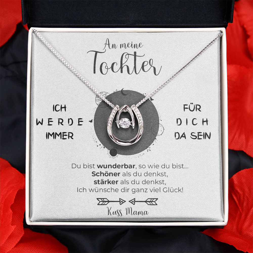 14k Weißgold Ausführung Glücksanhänger - An meine Tochter