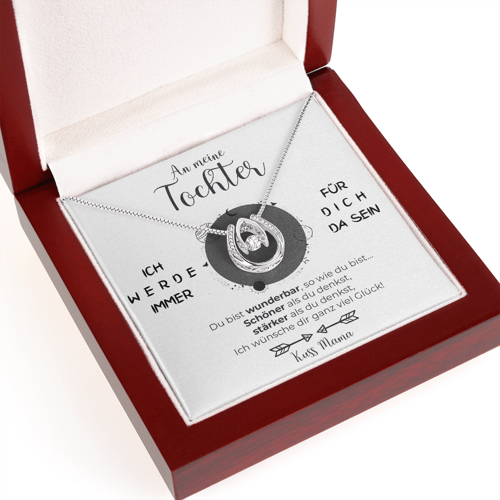 14k Weißgold Ausführung Glücksanhänger - An meine Tochter