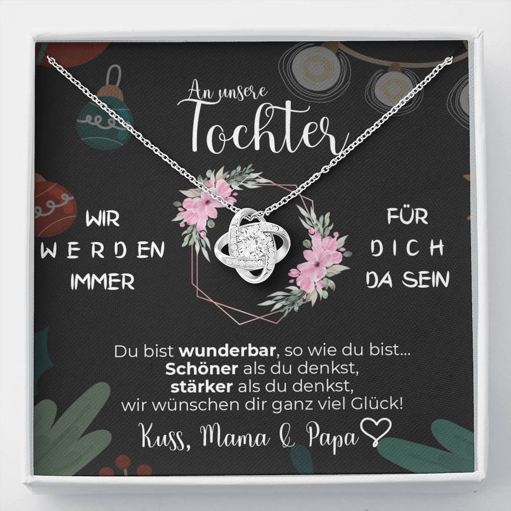 Weißgold Ausführung Halskette - An meine Tochter von Mama & Papa - Weihnachtsgeschenk