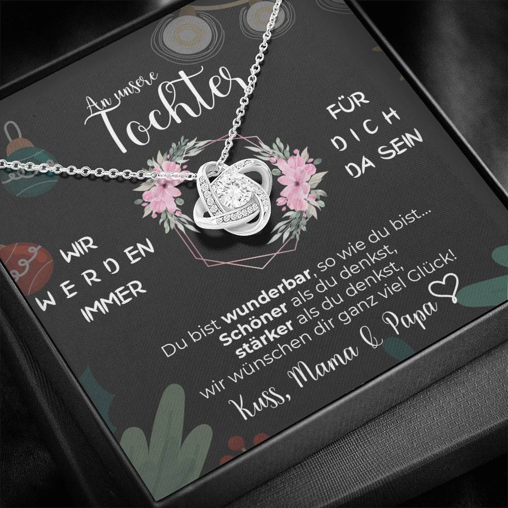 Weißgold Ausführung Halskette - An meine Tochter von Mama & Papa - Weihnachtsgeschenk