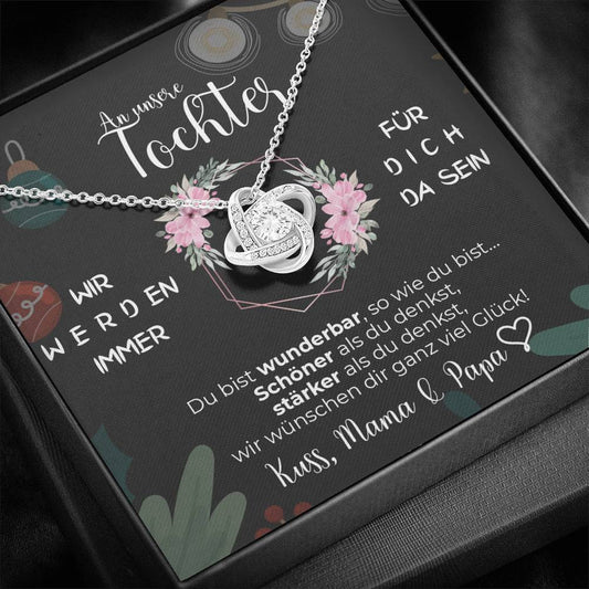 Weißgold Ausführung Halskette - An meine Tochter von Mama & Papa - Weihnachtsgeschenk