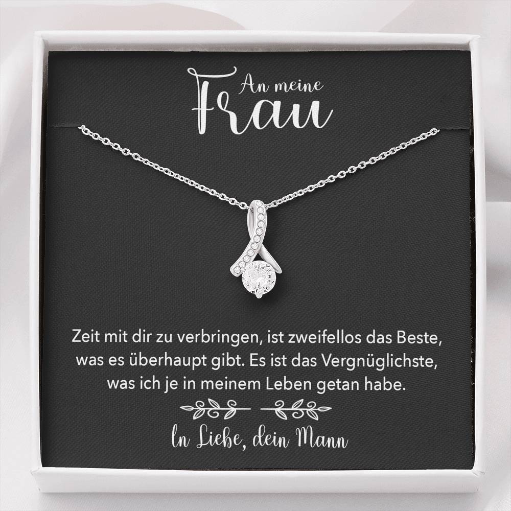 Weißgold Ausführung Halskette - An meine Frau - In Liebe, dein Mann