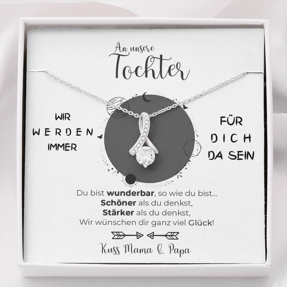 Weißgold Ausführung Kette - An unsere Tochter von Mama & Papa