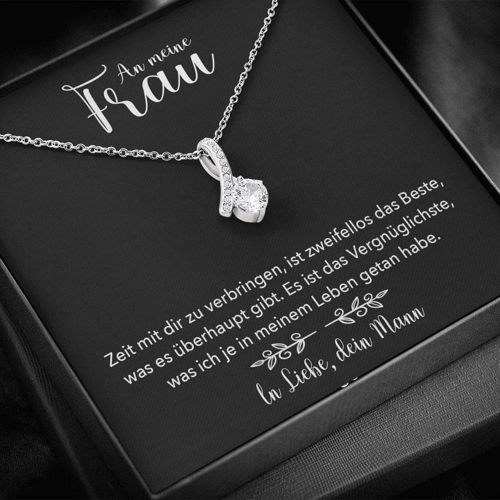 Weißgold Ausführung Halskette - An meine Frau - In Liebe, dein Mann