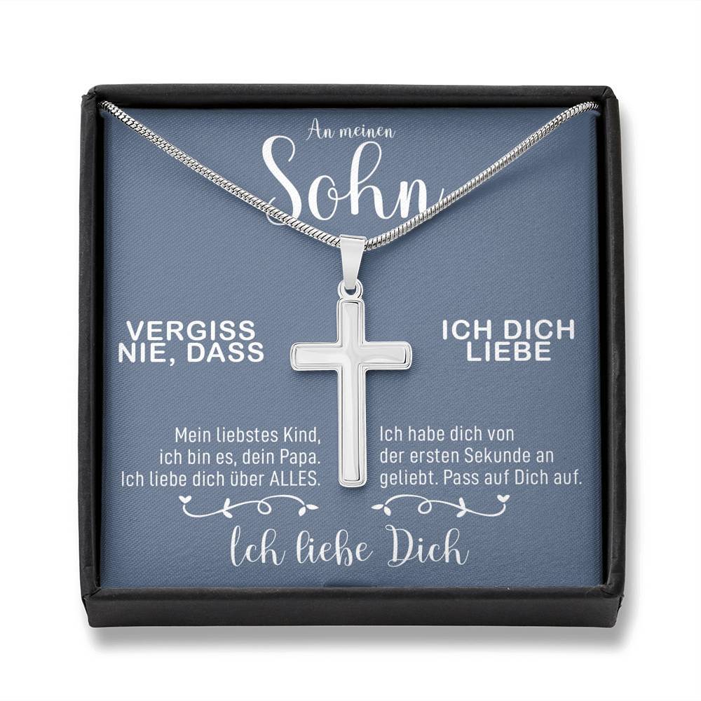 Kreuzkette - An meinen Sohn von Papa - Himmelblau