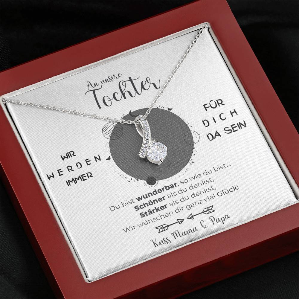 Weißgold Ausführung Kette - An unsere Tochter von Mama & Papa